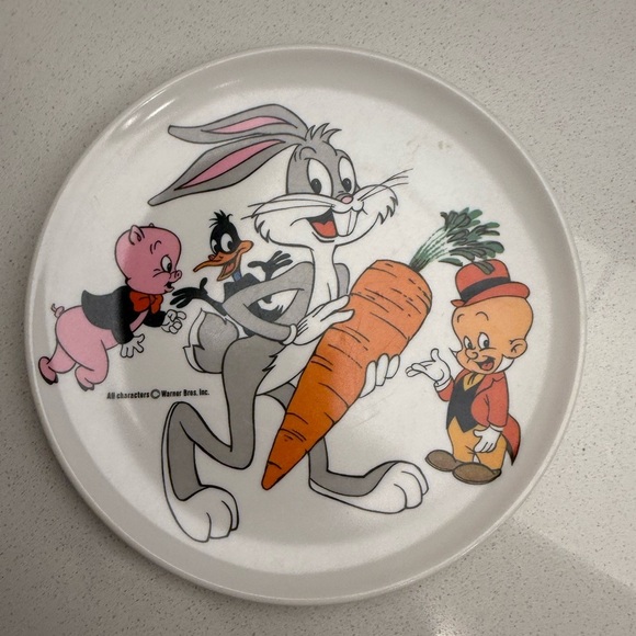 Vintage Looney Tunes Plate and Bowl Bugs Bunny Elmer Fudd Porky Pig Daffy Duck - Picture 3 of 11